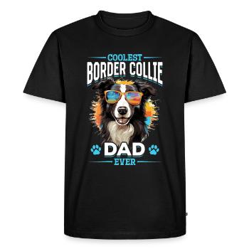 Border Collie Dog - Coolest Border Collie Dad ever - Men's Premium Organic T-Shirt - black - Front - Nico (187cm)