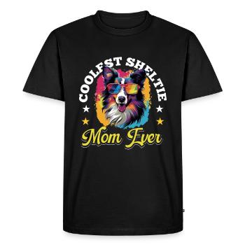 Shetland Chien de berger Chien Sheltie Sheltie Coolest Sheltie Maman - T-shirt Premium bio Homme - noir - Devant - Nico (187cm)