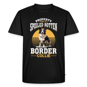 Border Collie Chien Propriété d’un pourri gâté - T-shirt Premium bio Homme - noir - Devant - Nico (187cm)
