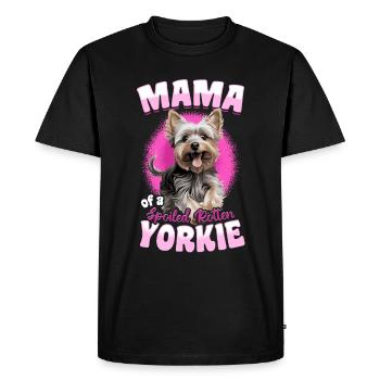 Yorkshire Terrier Chien Maman d’un Pourri Gâté - T-shirt Premium bio Homme - noir - Devant - Nico (187cm)