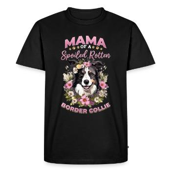 Border Collie Dog - Maman d’un pourri gâté - T-shirt Premium bio Homme - noir - Devant - Nico (187cm)