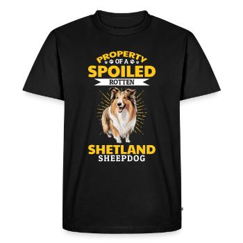 Chien de berger Shetland Chien Sheltie - Propriété d’un - T-shirt Premium bio Homme - noir - Devant - Nico (187cm)
