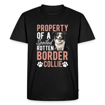 Border Collie Chien Propriété d’un pourri gâté - T-shirt Premium bio Homme - noir - Devant - Nico (187cm)
