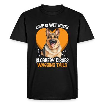 Berger allemand chien de race Love est nez mouillé - T-shirt Premium bio Homme - noir - Devant - Nico (187cm)