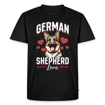 Berger allemand race de chien animal de compagnie berger allemand amour - T-shirt Premium bio Homme - noir - Devant - Nico (187cm)