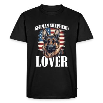 Berger allemand race de chien animal de compagnie berger allemand amour - T-shirt Premium bio Homme - noir - Devant - Nico (187cm)