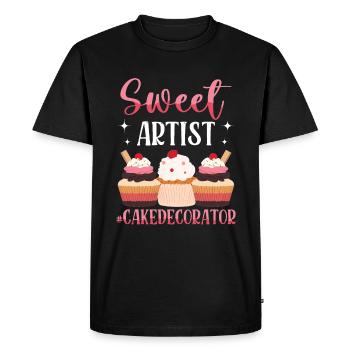 Cupcake Artist Baking - Men's Premium Organic T-Shirt - black - Front - Nico (187cm)