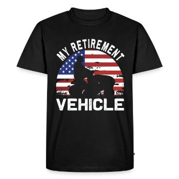 Tondeuse de course drôle Drapeau américain - T-shirt Premium bio Homme - noir - Devant - Nico (187cm)