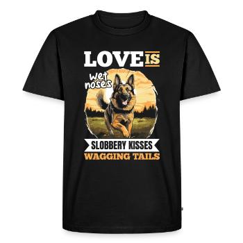 Berger allemand chien de race Love est nez mouillé - T-shirt Premium bio Homme - noir - Devant - Nico (187cm)