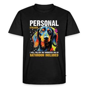 Teckel saucisse chien saucisse - T-shirt Premium bio Homme - noir - Devant - Nico (187cm)