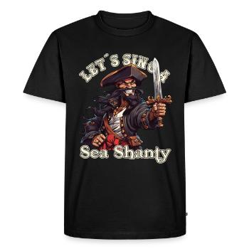 Song Sea Shanty Design For Love Singing Boots - Men's Premium Organic T-Shirt - black - Front - Nico (187cm)