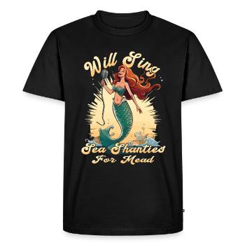 Song Sea Shanty Design for Loved Ones Singing Boots - Men's Premium Organic T-Shirt - black - Front - Nico (187cm)