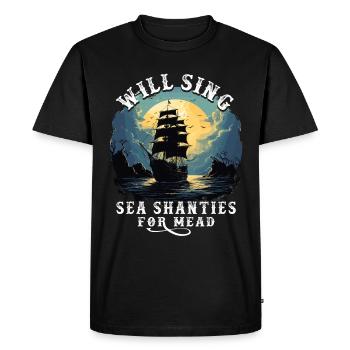 Song Sea Shanty Design For Love Singing Boots - Men's Premium Organic T-Shirt - black - Front - Nico (187cm)