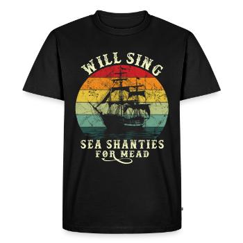 Song Sea Shanty Design for Loved Ones Singing Boots - Men's Premium Organic T-Shirt - black - Front - Nico (187cm)