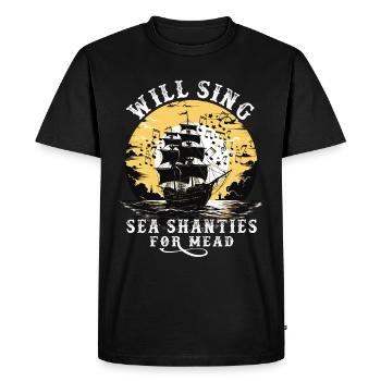 Song Sea Shanty Design for Loved Ones Singing Boots - Men's Premium Organic T-Shirt - black - Front - Nico (187cm)