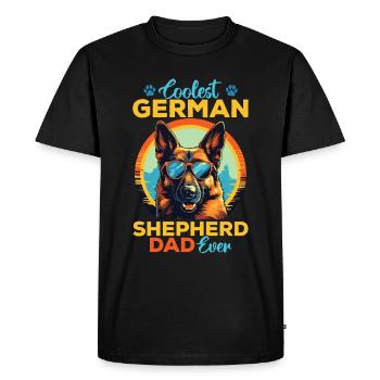 Dog Breed Coolest German Shepherd Dad Ever - Men's Premium Organic T-Shirt - black - Front - Nico (187cm)