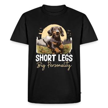 Saucisse saucisse teckel chien Jambes courtes - T-shirt Premium bio Homme - noir - Devant - Nico (187cm)