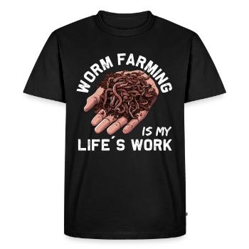 Earthworm -Handworm -Farmer -Worm - Men's Premium Organic T-Shirt - black - Front - Nico (187cm)