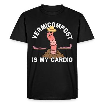Funny Earthworm Composting Worm Farmer - Men's Premium Organic T-Shirt - black - Front - Nico (187cm)