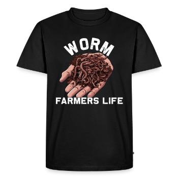Earthworm -Handworm -Agriculture - Men's Premium Organic T-Shirt - black - Front - Nico (187cm)