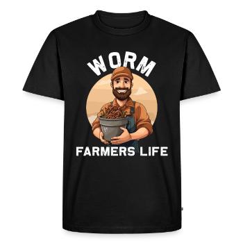 Earthworm -Handworm -Agriculture - Men's Premium Organic T-Shirt - black - Front - Nico (187cm)