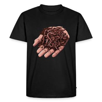 Earthworm -Handworm -Farmer -Worm - Men's Premium Organic T-Shirt - black - Front - Nico (187cm)