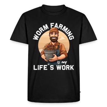 Earthworm -Handworm -Farmer -Worm - Men's Premium Organic T-Shirt - black - Front - Nico (187cm)