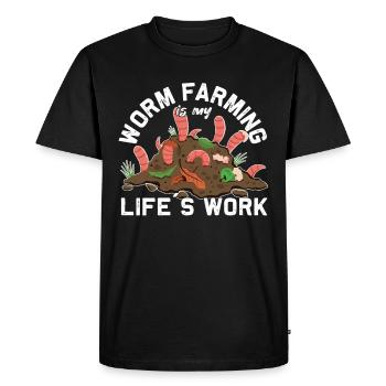Ver de terre Ver Agriculture Vermicompost Ver - T-shirt Premium bio Homme - noir - Devant - Nico (187cm)