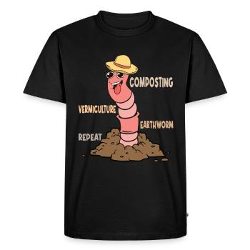 Jardin de ver de terre, ver de lombriculture, ver fermier - T-shirt Premium bio Homme - noir - Devant - Nico (187cm)