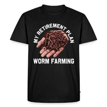 Ver de terre Ver à main Ver de régime de retraite de l’agriculteur Ver - T-shirt Premium bio Homme - noir - Devant - Nico (187cm)