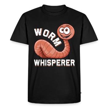 Funny Earthworm Composting Worm Farmer - Men's Premium Organic T-Shirt - black - Front - Nico (187cm)