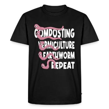 Jardin de ver de terre, ver de lombriculture, ver fermier - T-shirt Premium bio Homme - noir - Devant - Nico (187cm)