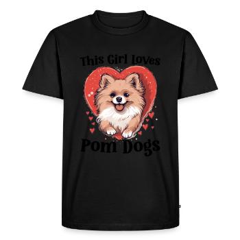 Poméranie Pom-Pom - Cette fille aime les chiens Pom - T-shirt Premium bio Homme - noir - Devant - Nico (187cm)