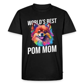 Poméranie Pom Dog Pom-Pom - La meilleure maman à pompons du monde - T-shirt Premium bio Homme - noir - Devant - Nico (187cm)