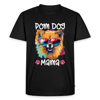Poméranie Pom Dog Pom-Pom - Pom Dog Mama - T-shirt Premium bio Homme - noir - Devant - Nico (187cm)