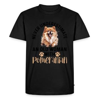 Poméranie Pom Dog Pom-Pom Ne sous-estimez jamais un - T-shirt Premium bio Homme - noir - Devant - Nico (187cm)