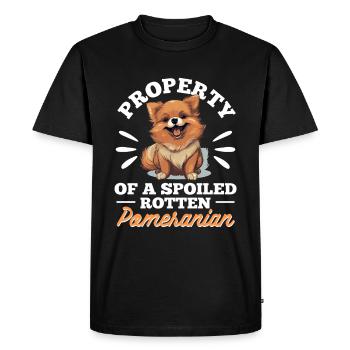 Pomeranian Pom Dog Pom-Pom - Property - Men's Premium Organic T-Shirt - black - Front - Nico (187cm)