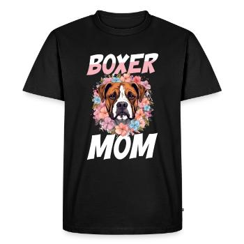 Boxer chien race animal de compagnie - Boxer maman - T-shirt Premium bio Homme - noir - Devant - Nico (187cm)