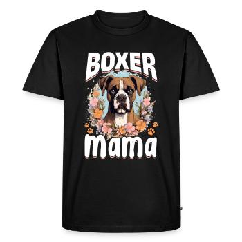 Boxer Chien Race Animal de Compagnie - Boxer Mom - T-shirt Premium bio Homme - noir - Devant - Nico (187cm)
