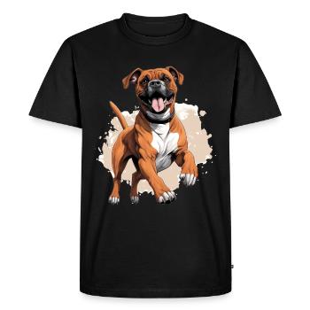 Boxer Dog Breed Pet - Cute Graphic - Men's Premium Organic T-Shirt - black - Front - Nico (187cm)