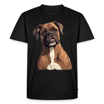 Boxer Dog Breed Pet - Cute Graphic - Men's Premium Organic T-Shirt - black - Front - Nico (187cm)