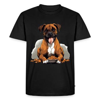 Boxer Dog Breed Pet - Cute Graphic - Men's Premium Organic T-Shirt - black - Front - Nico (187cm)