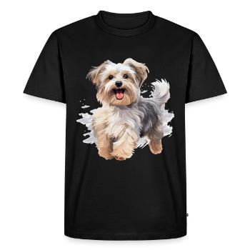 Morkie Dog Breed Pet Cute Graphic - Men's Premium Organic T-Shirt - black - Front - Nico (187cm)