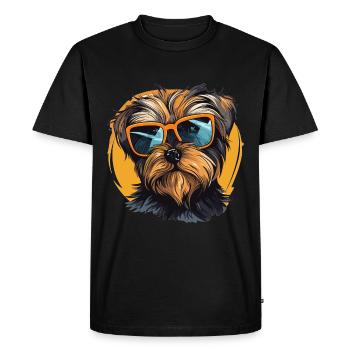 Morkie Dog Breed Pet Cute Graphic with Sunglasses - Men's Premium Organic T-Shirt - black - Front - Nico (187cm)