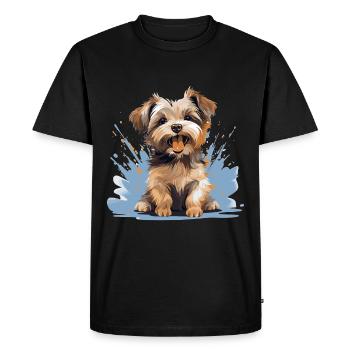 Morkie Dog Breed Pet Cute Graphic - Men's Premium Organic T-Shirt - black - Front - Nico (187cm)