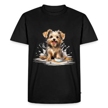 Morkie Dog Breed Pet Cute Graphic - Men's Premium Organic T-Shirt - black - Front - Nico (187cm)
