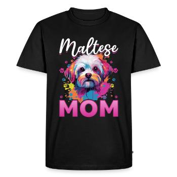 Maltese Dog Breed Pet Maltese Mom - Men's Premium Organic T-Shirt - black - Front - Nico (187cm)