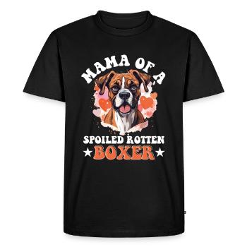 Boxer chien de race animal de compagnie maman d’un boxer pourri gâté - T-shirt Premium bio Homme - noir - Devant - Nico (187cm)