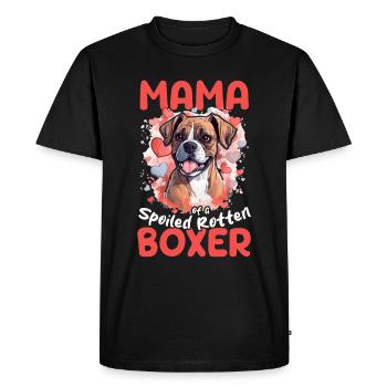 Boxer chien de race animal de compagnie maman d’un boxer pourri gâté - T-shirt Premium bio Homme - noir - Devant - Nico (187cm)