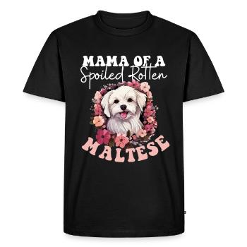 Maltese Dog Breed Pet Cute Graphic with Sunglasses - Men's Premium Organic T-Shirt - black - Front - Nico (187cm)